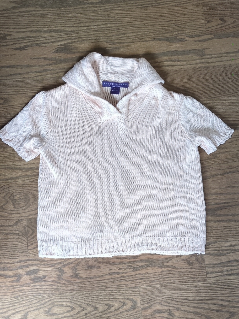 Ralph Lauren Collection Silk Knit Cowl Neck Sweater Blush Pink Size L Old Money